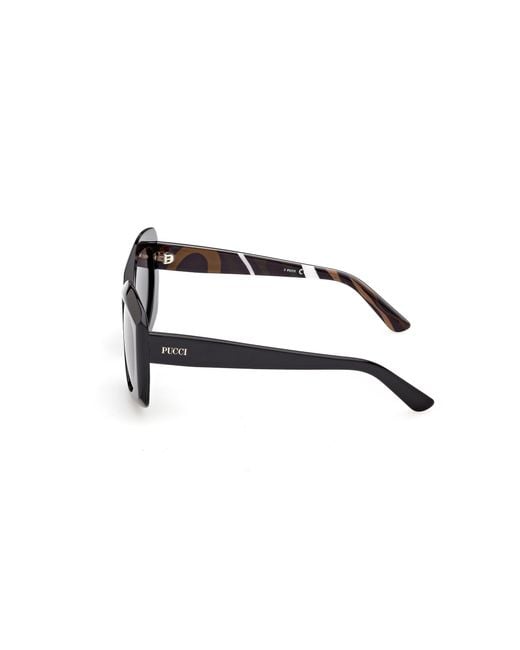 Emilio Pucci Black Ep0259 01A Sunglasses Smoke Butterfly Normal