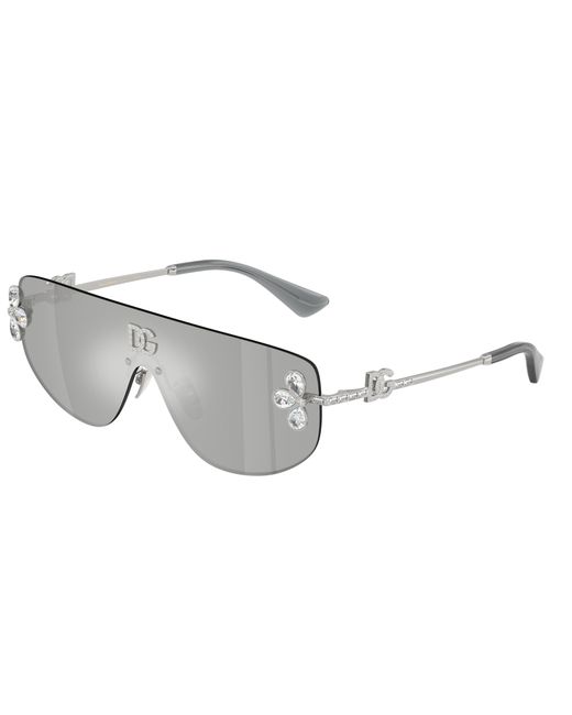 Dolce & Gabbana Black Dg2333B 05/8V Sunglasses Metal Squared Mirror
