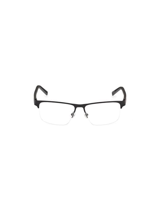 Timberland Black Tb50030 002 Optical Frames Metal Squared Normal for men