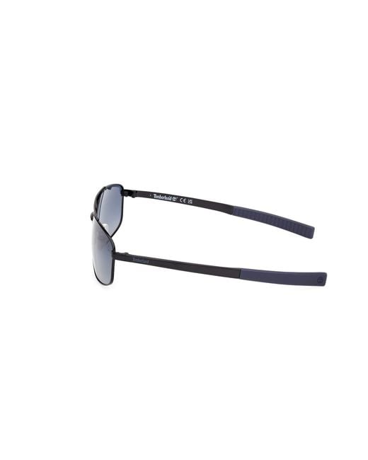 Timberland Black Tb00061 02D Sunglasses Metal Smoke Squared Polarized for men