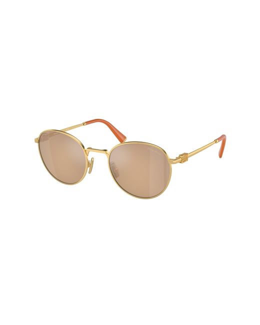 Miu Miu Black Mu 55Zs 5Ak40D Sunglasses Metal Round Normal Mirror