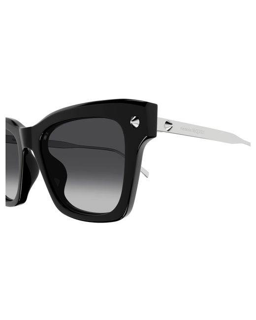 McQueen Black Am0483S 001 Sunglasses Acetate Squared