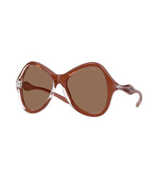 DIESEL Brown Dl3010U 203373 Sunglasses Injected Cat Eye Normal