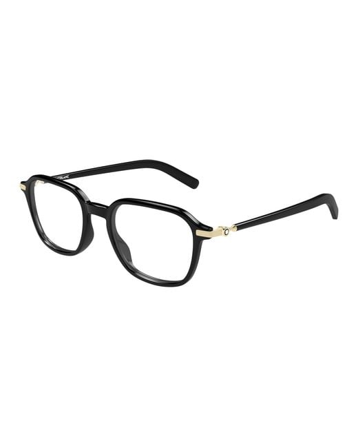Montblanc Black Mb0462O 003 Optical Frames Injected Transparent Squared for men