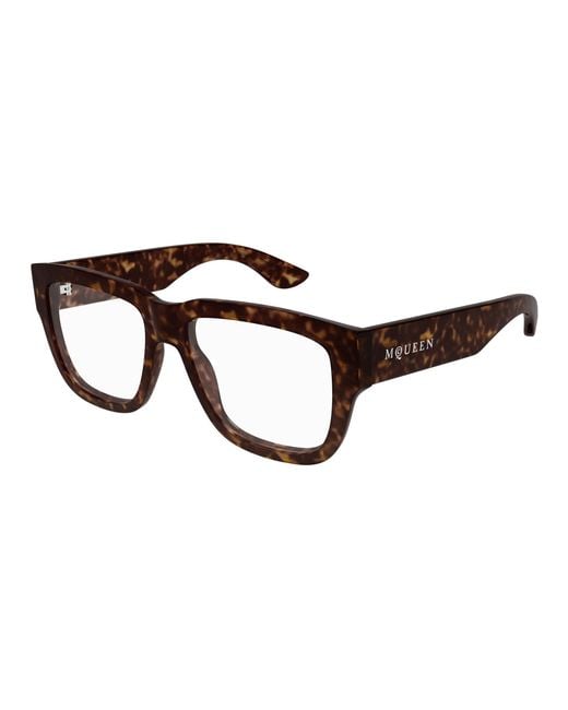 McQueen Black Am0510O 002 Optical Frames Acetate Transparent Squared