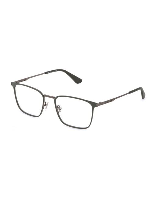 Police Black Vplq70 Code 7 622 Optical Frames Metal Squared for men