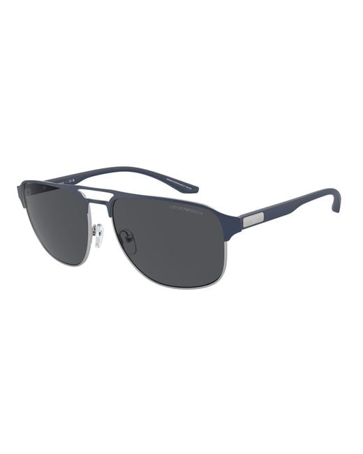 Emporio Armani Black Ea2144 336887 Sunglasses Metal Pilot Normal for men