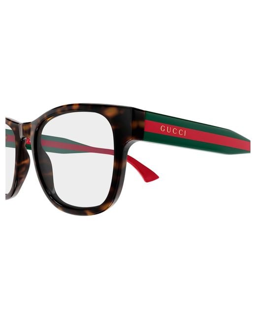 Gucci Black Gg0004Onn 002 Optical Frames Acetate Transparent Squared for men