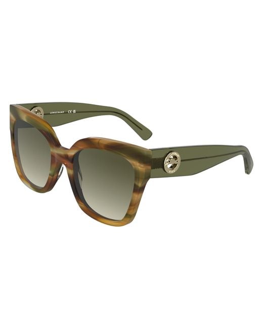 Longchamp Green Lo717S 324 Sunglasses Acetate Squared Normal Nuanced