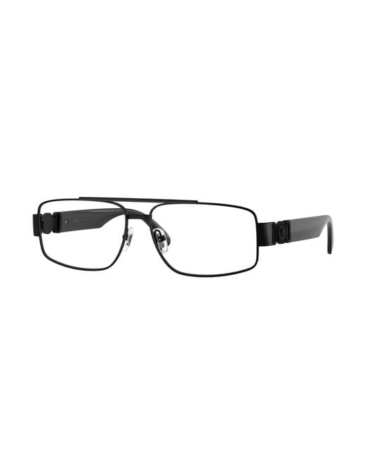 Versace Black Ve1317 1436 Optical Frames Metal Transparent Squared Normal for men