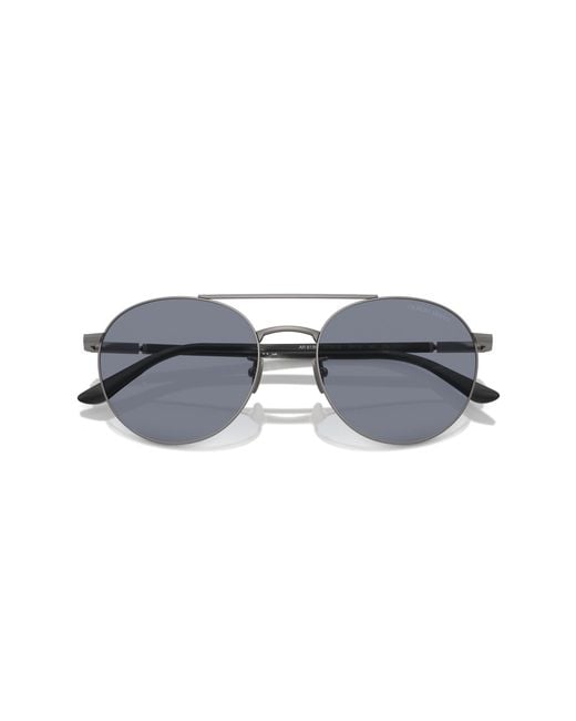 Giorgio Armani Black Ar6156 337819 Sunglasses Steel Round Normal for men