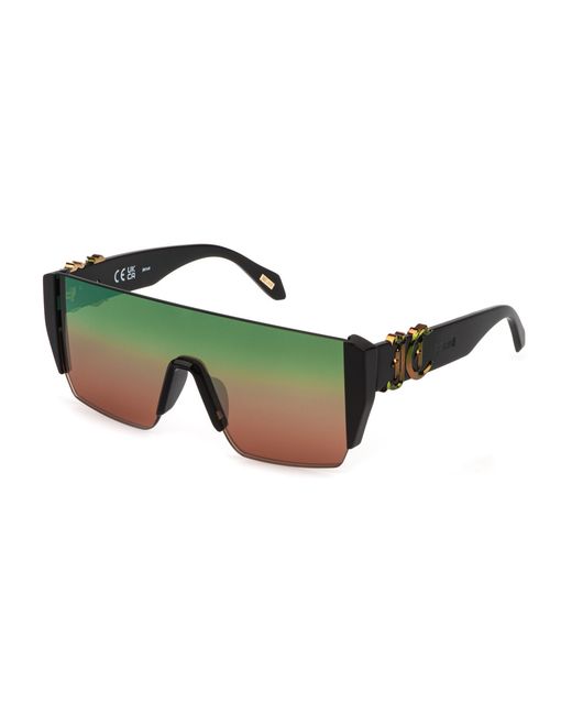 Just Cavalli Green Sjc112 700A Sunglasses Acetate Mask Mirror Nuanced