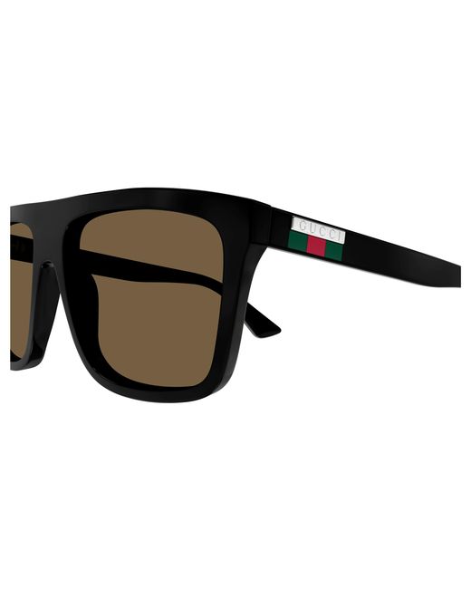 Gucci Black Gg0748S 002 Sunglasses Injected Squared Normal for men