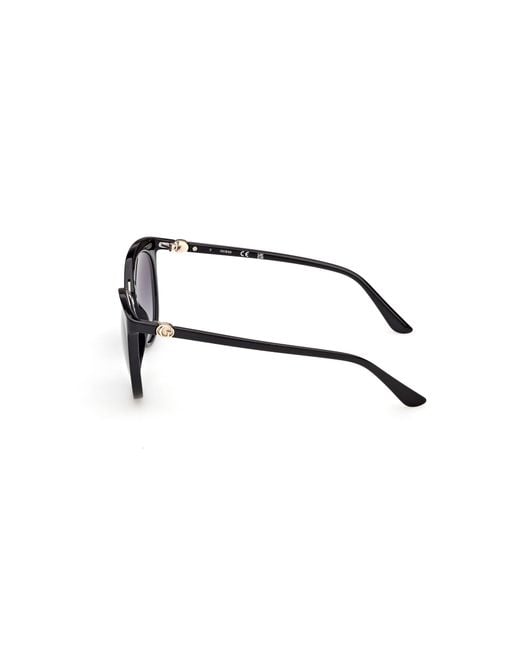 Guess Black Gu00282 01B Sunglasses Injected Smoke Round Normal