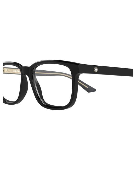 Montblanc Black Mb0452O 003 Optical Frames Acetate Transparent Squared for men