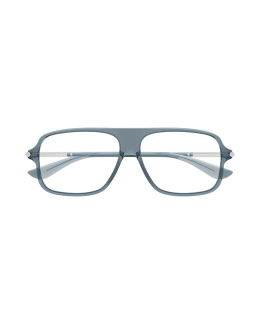McQueen Black Am0555O 004 Optical Frames Acetate Transparent Pilot