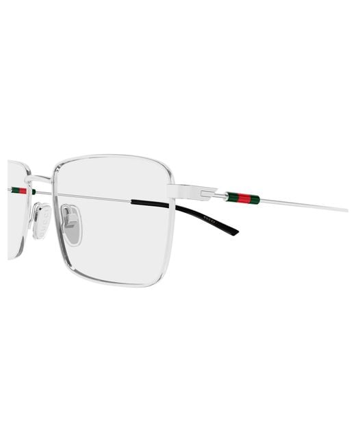Gucci Black Gg2098O 001 Optical Frames Metal Transparent Squared for men