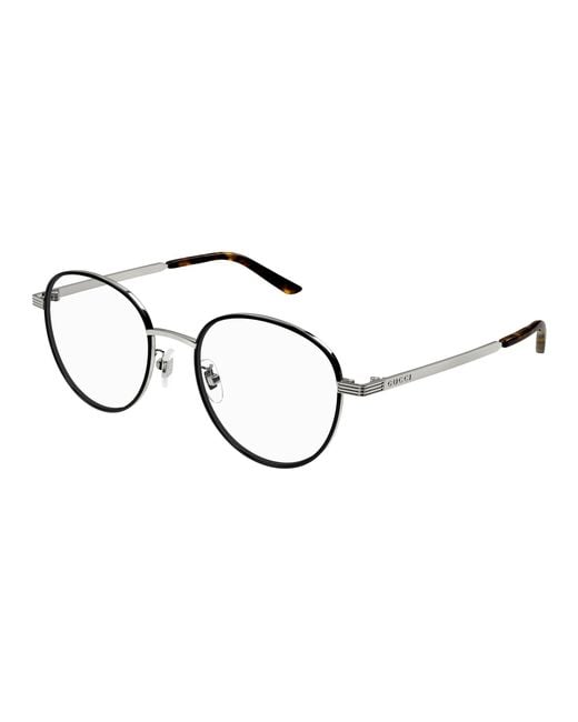 Gucci Black Gg1353Oa 003 Optical Frames Metal Round for men