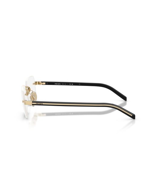 Prada Black Pr D55S Zvn10W Sunglasses Metal Transparent Squared Normal for men