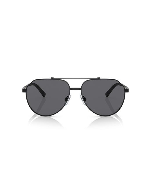 Dolce & Gabbana Black Dg2288 110681 Sunglasses Steel Pilot Polarized for men