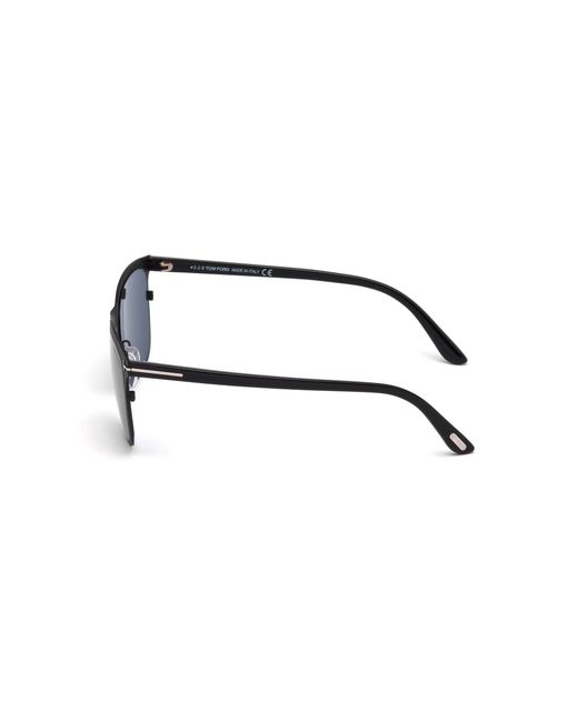 Tom Ford Black Ft0526 Alasdhair 02A Sunglasses Metal Smoke Geometric Normal for men