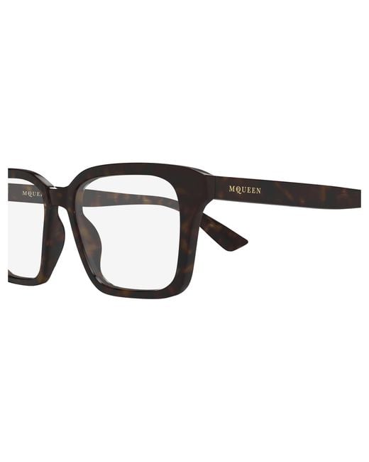 McQueen Black Am0566O 002 Optical Frames Acetate Transparent Squared