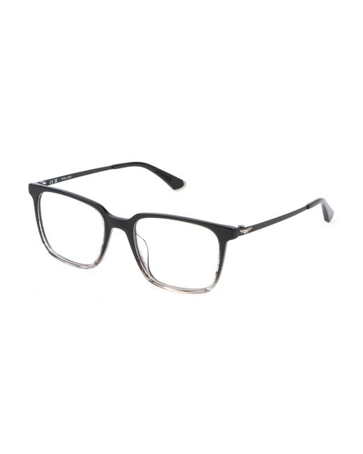 Police Black Vplp15 Tailwind Pro 2 0G46 Optical Frames Acetate Squared for men