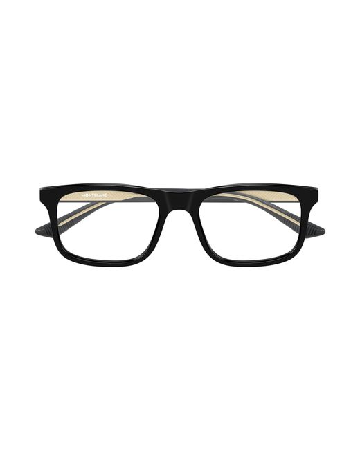 Montblanc Black Mb0457O 008 Optical Frames Acetate Transparent Squared for men