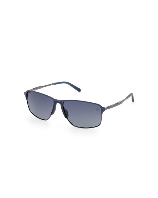 Timberland Black Tb00040 91D Sunglasses Metal Smoke Squared Polarized for men