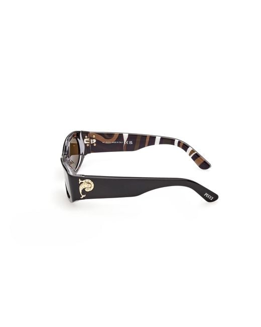 Emilio Pucci Black Ep0243 05A Sunglasses Acetate Smoke Mask Normal