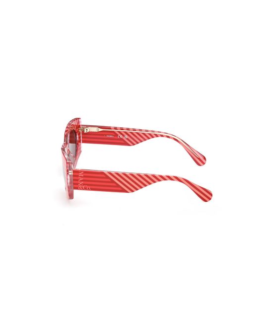MAX&Co. Red Mo0131 68E Sunglasses Injected Geometric Normal