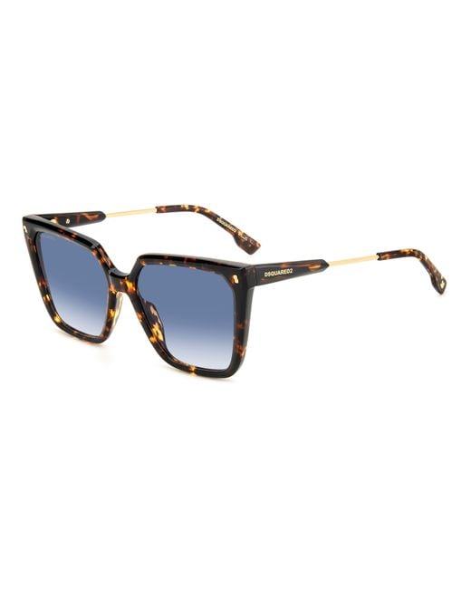 DSquared² Black D2 0135/S 086/08 Sunglasses Acetate Light Squared Shaded