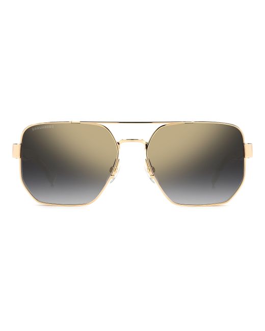DSquared² Black D2 0083/S Rhl/Fq Sunglasses Metal Squared Mirrored Shaded for men