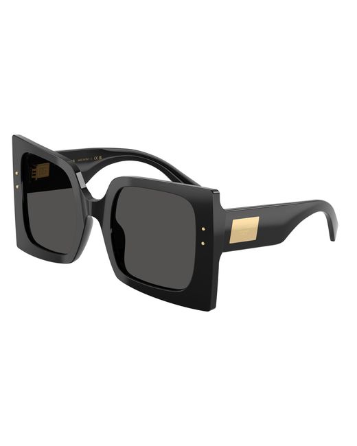 Dolce & Gabbana Black Dg4490 501/87 Sunglasses Acetate Squared Normal