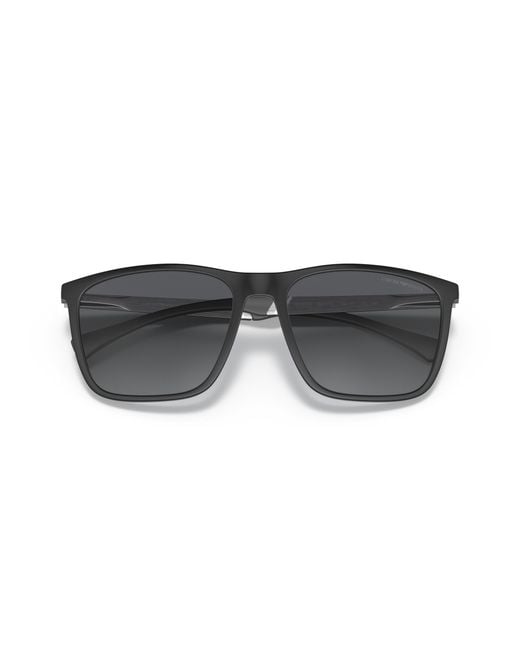 Emporio Armani Black Ea4150 5001T3 Sunglasses Injected Squared Polarized Shaded for men