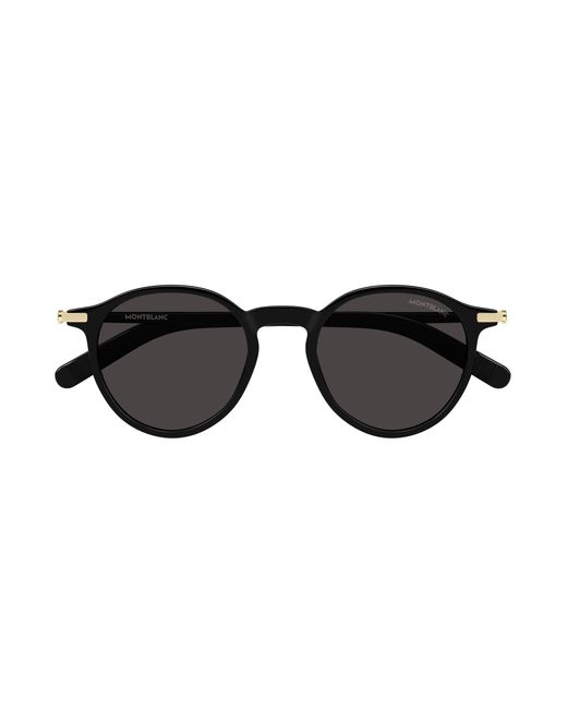 Montblanc Black Mb0461S 001 Sunglasses Injected Round for men