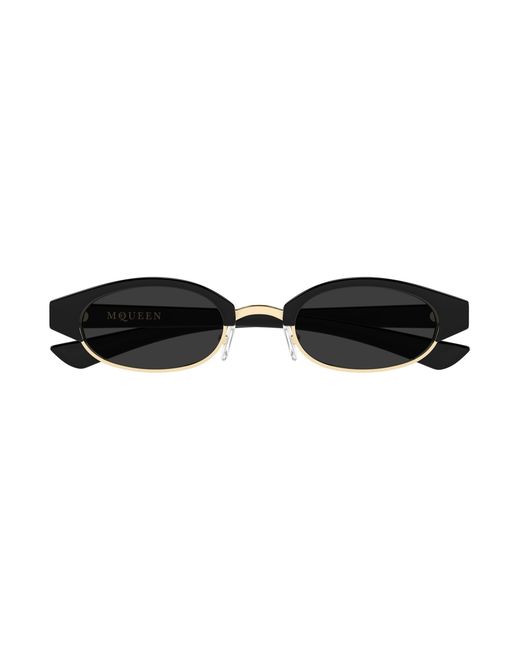 McQueen Black Am0534S 001 Sunglasses Acetate Round