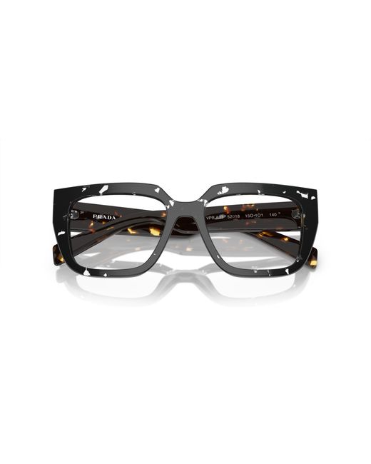 Prada Black Pr A03V 15O1O1 Optical Frames Acetate Transparent Geometric Normal