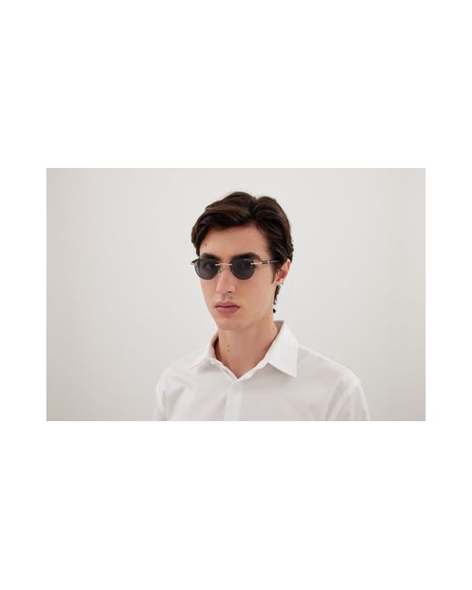 Montblanc Black Mb0412S 003 Sunglasses Metal Round for men