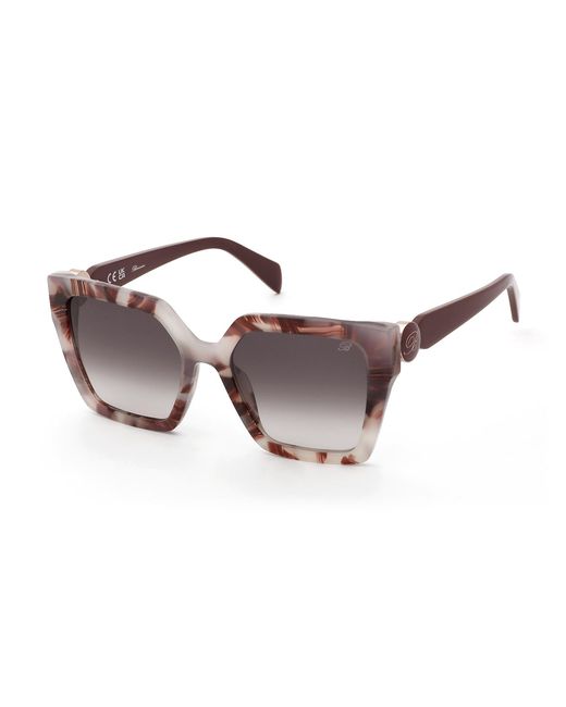 Blumarine Black Sbm243 0Z02 Sunglasses Acetate Geometric Normal Nuanced