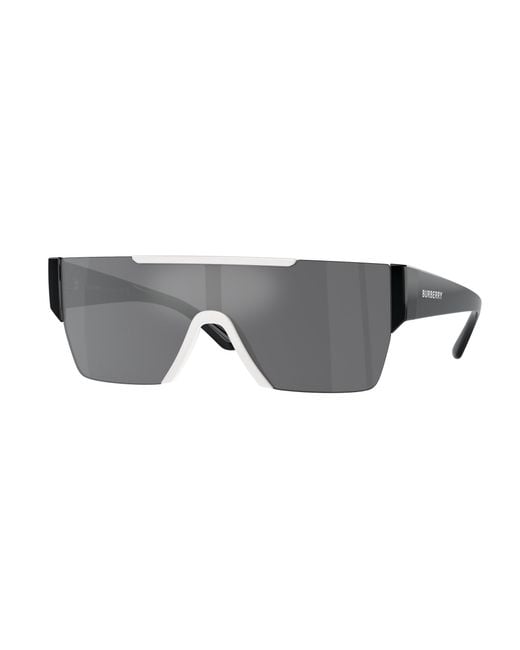 Burberry Black Be4291 40496G Sunglasses Nylon Squared Mirrored Mirror for men