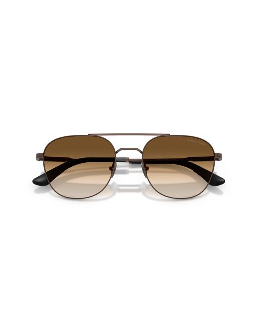 Giorgio Armani Black Ar6178 300651 Sunglasses Metal Squared Normal Shaded for men