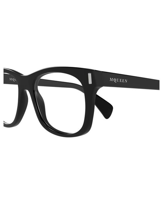 McQueen Black Am0551O 001 Optical Frames Acetate Transparent Squared for men