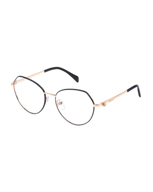 Blumarine Black Vbm220 301 Optical Frames Metal Geometric