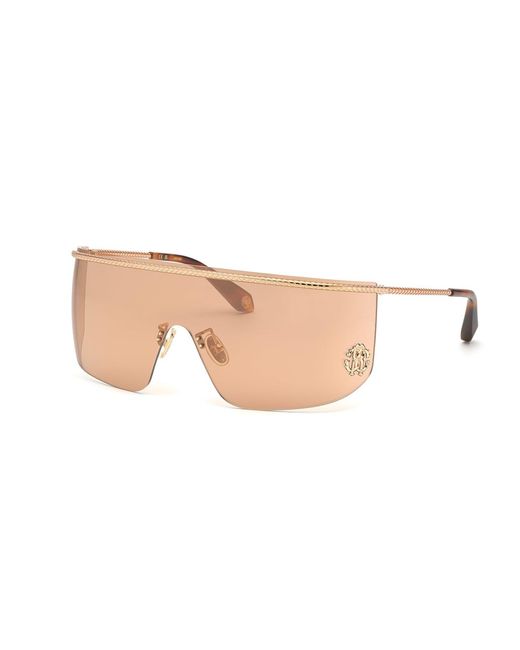Roberto Cavalli Black Src012M 8Fcx Sunglasses Metal Mask Normal Specchiato