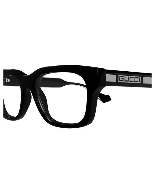 Gucci Black Gg1731O 001 Optical Frames Acetate Transparent Squared for men