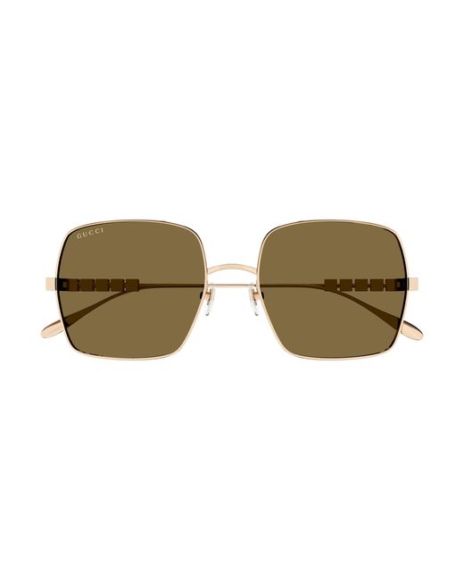 Gucci Black Gg1434S 002 Sunglasses Metal Squared Normal