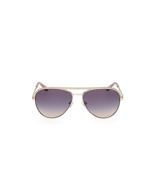 Guess Black Gu00271 32B Sunglasses Metal Smoke Pilot Normal