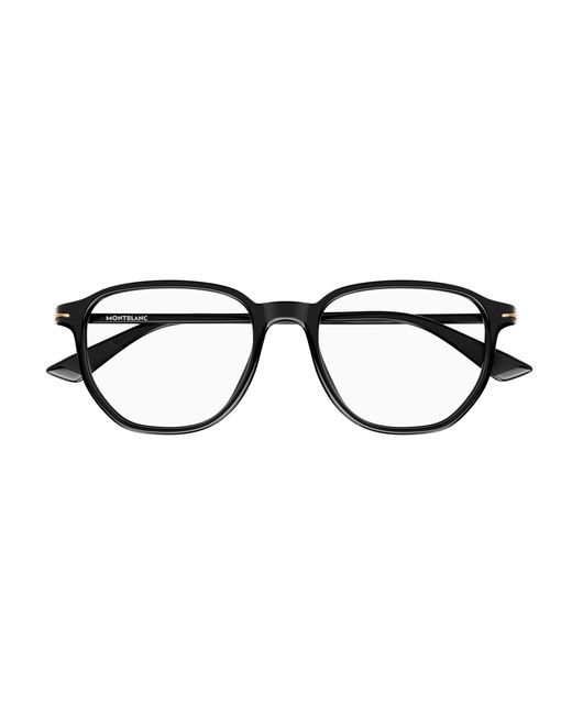 Montblanc Black Mb0366O 001 Optical Frames Acetate Transparent Squared for men