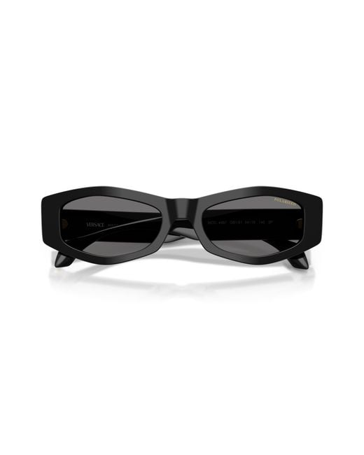 Versace Black Ve4487 Gb1/81 Sunglasses Acetate Geometric Polarized